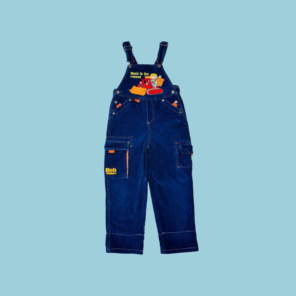 Vintage Bob the Builder‎ Construction Navy Blue Overalls, Size Kids 7